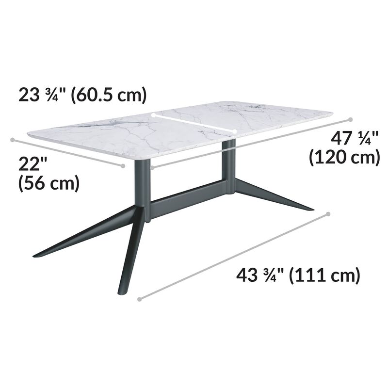 contemporary coffee table laminate top is forty seven and a quarter inches long image number null